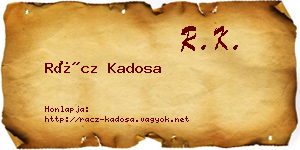 Rácz Kadosa névjegykártya